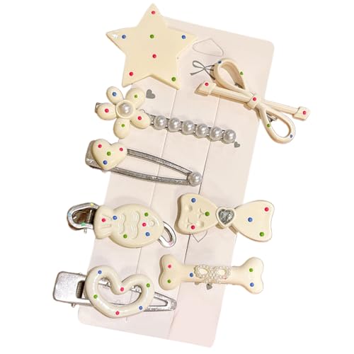 8pcs Modische Sternhaarclip Schlupf Widerstand Entenbill Barrettes Sichern Grip Haarnadel Für Frauen Girls Friseur Plastik Haar Clip Set von amangul