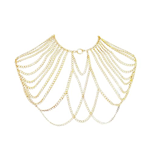 amangul Einzigartige Männer Metall Schulter Halskette Körperkette Mit Quasten Eleganter Schmuck Für Partys Und Nachtleben Enthusiasten Festivalkette von amangul