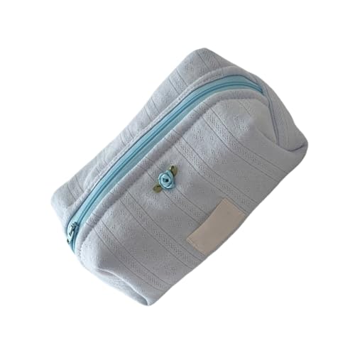 Gesteppte Make-up-Tasche aus Baumwolle, mit Blumenmuster, großes Fassungsvermögen, Reise-Kosmetiktasche, organisierte Kulturbeutel, Reiseetui für Damen und Mädchen, tragbare Make-up-Aufbewahrung von amangul