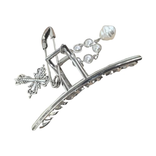 Haarstyling Haarklemme Clip Mit Großer Nadel Gekreuztem Anhänger Dekors Nicht Klima Pferdeschwanzhalter Für Frauen Teenager Friseur Metall Haarklaue Clip Mit Gekreuzten Design von amangul