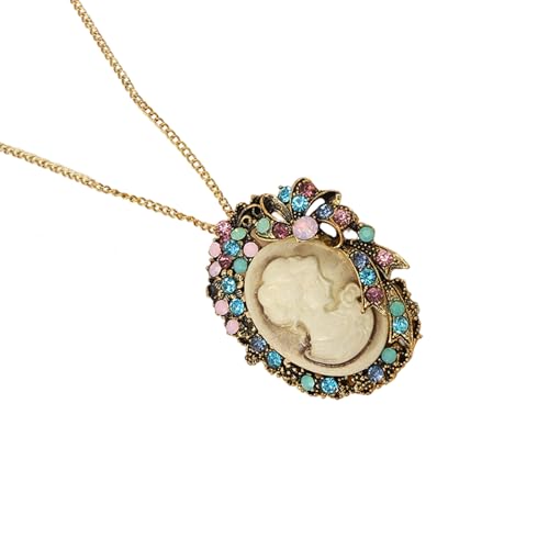 Oval Cameo Anhänger Halskette Mit Kristall Strasssteinen Handgefertigt Vintage Schmuckzubehör Stylish Outfit Enhancer Hangle Jewelry Oval Cameo Anhänger Halskette Mit Kristall Strasssteinen Handgefertigt Vintage Schmuckzubehör Stylish Outfit Enhancer Hangle Jewelry von amangul