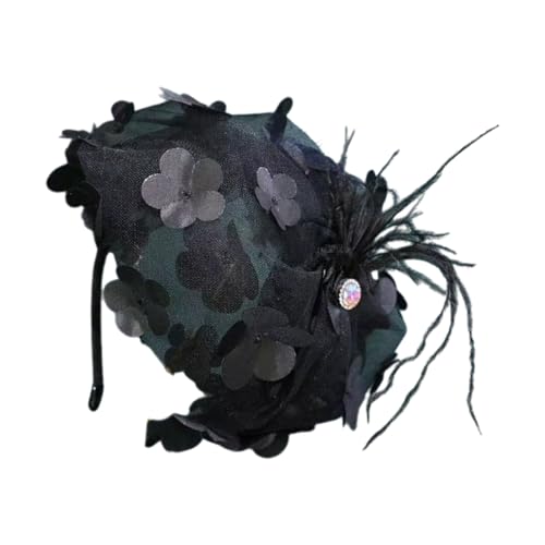 Stilvoller Fascinator, Kopfband mit gefiederter Blume, luxuriöser Kopfschmuck, Haarschmuck für Damen und Mädchen Stilvoller Fascinator, Kopfband mit gefiederter Blume, luxuriöser Kopfschmuck, Haarschmuck für Damen und Mädchen von amangul