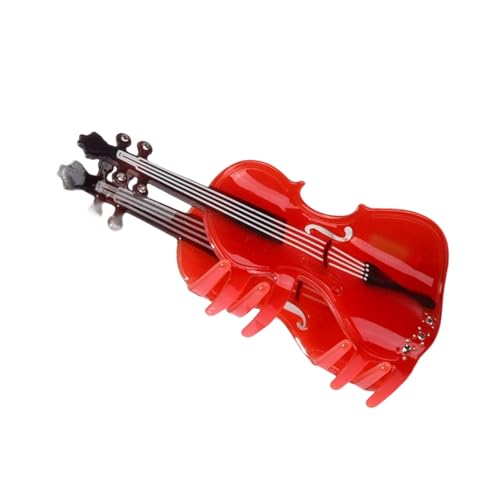 amangul 1 x elegante Violinen-Haarspange mit Holzstruktur, Acetat-Haarspange für Damen und Mädchen, für den täglichen Gebrauch und Musikveranstaltungen (rot) von amangul