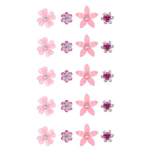 amangul 20 Stück weiße kleine Blumen-Haarspangen mit Strasssteinen, dekoratives Haar-Accessoire, Hochzeits-Haarspangen (wie abgebildet, 4 gemischte Pakete) von amangul
