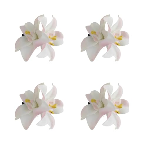 amangul 4 x hawaiianische Haarspangen, hawaiianische Blumenklammern für Damen und Mädchen, Party-Zubehör, praktische Strand-Haarnadel (wie abgebildet) von amangul