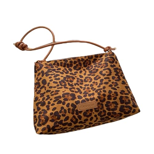 amangul Damen Winter Casual Unterarmtasche PU Leder Schulter Geldbörse Leopard Print Slouchy Arbeit Reise Handtaschen Praktisch PU, braun, One Size von amangul