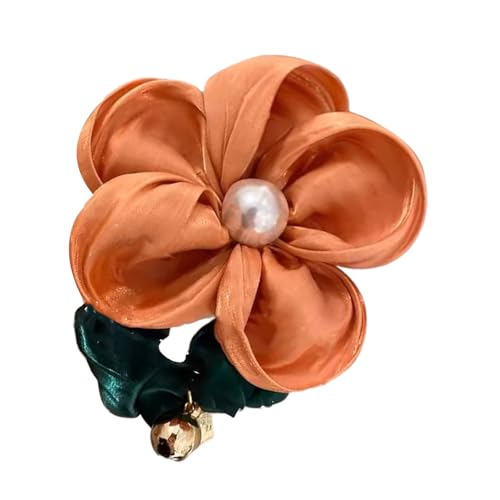 amangul Elegante Haargummis mit floralen Perlen für Damen, bequem und stilvoll, elastische Blumen-Haargummis, weicher Pferdeschwanz-Halter (wie abgebildet) von amangul