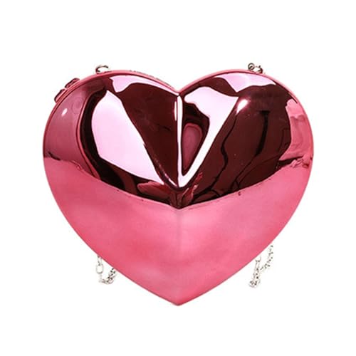 amangul Frauen Abendbeutel Kette Gurt Schulterkreuzkörper Herzförmige Clutches Acryl Satchel Handtasche Für Party Frauen Herzgeformte Schulter Acryl Clutch Handtasche von amangul