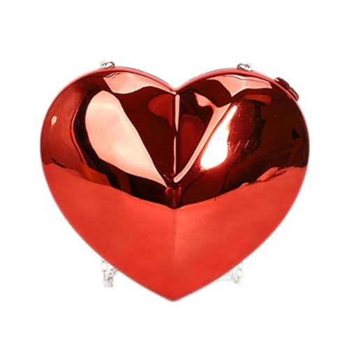 amangul Frauen Abendbeutel Kette Gurt Schulterkreuzkörper Herzförmige Clutches Acryl Satchel Handtasche Für Party Frauen Herzgeformte Schulter Acryl Clutch Handtasche von amangul