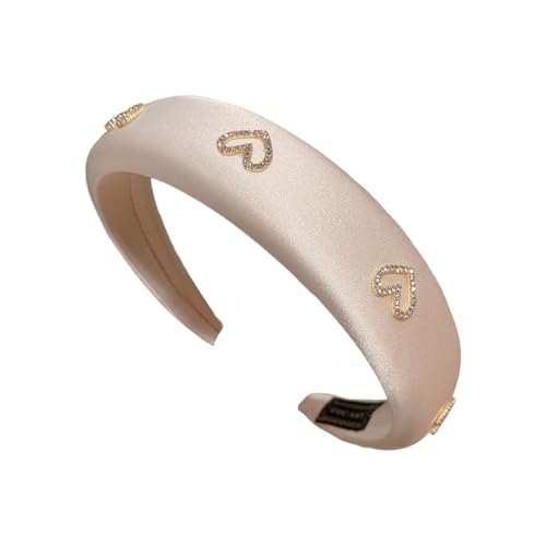 amangul Funkelnde Stirnbänder mit herzförmigen Strasssteinen, Haarband für Damen und Mädchen, bequemer Kopfschmuck für verschiedene Anlässe (weiß) von amangul