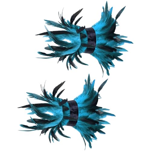 amangul Fuzzy Gefiederte Knöchelarmbänder Punk Gothic Foot Chain Accessoires Für Cosplay Kostümveranstaltungen Und Bühnenaufführungen Themen Party Knöchelschmuck Mit Einstellbarem Pu Riemen von amangul