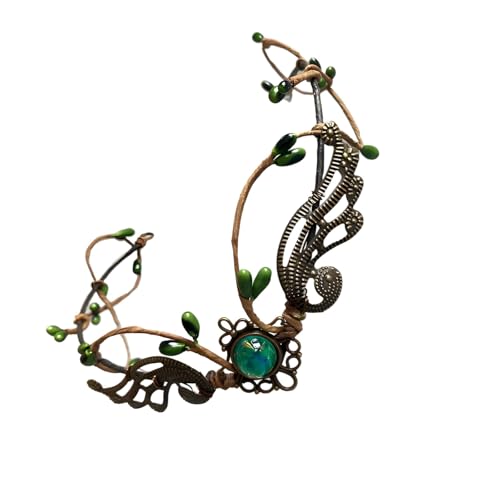 amangul Glitzernde Waldgeweihen Circlet Blattmuster Kopfstück Für Halloween Renfaire Kostümpartys Rollenspiele Circlet Stirnband von amangul