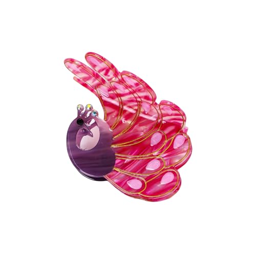 amangul Haarklammer mit Strasssteinen, Acetat, für Damen und Mädchen, modisch, Haarschmuck, Party, täglicher Gebrauch (Rosarot) von amangul