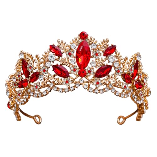 amangul Kopfbedeckung für Mädchen mit Krönung und Kristallen, für Frauen und Mädchen, Hochzeit, mit Strasssteinen, Height 5.5*curved surface 27cm, Kristall von amangul