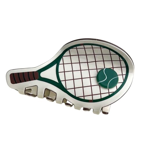 amangul Kreative Tennisschläger-Haarspange für Sportbegeisterte, PVC, rutschfest, für Sportler, Haarstyling-Zubehör (grün) von amangul