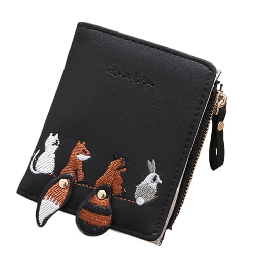 amangul Ladies Geldbeutel Mit Tiermuster Reißverschluss Taschenmünzenbeutel Und Kreditkartensteckplatten Wechseln Sie Taschen Kurzwellet Für Frauenmünzen Geldbörse von amangul