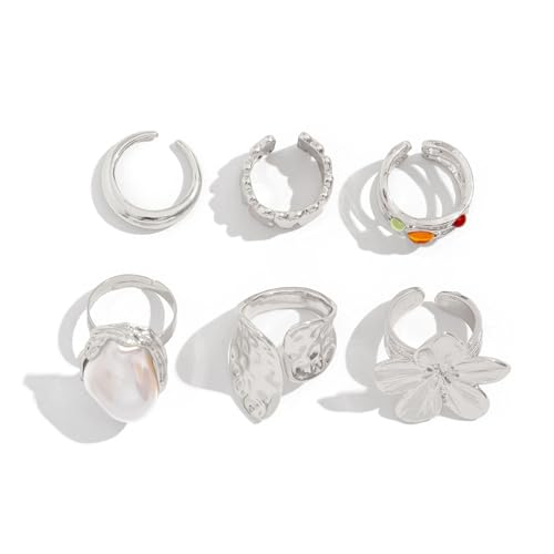 amangul Mehrzweckblumenringe Mit Verstellbaren Designs Mit Stilvollen Nachahmungsperlen Für Modische Damen Legierungsringe Für Frauen amangul Mehrzweckblumenringe Mit Verstellbaren Designs Mit Stilvollen Nachahmungsperlen Für Modische Damen Legierungsringe Für Frauen von amangul