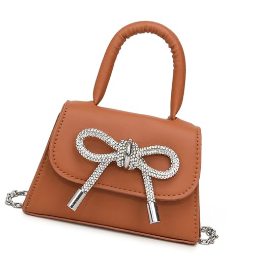 amangul Mode Kleine Handtasche Crossbody Bags Mit Bowknot Detail Feste Farbe PU Leder Square Umhängetasche Für Frauen Crossbody Tasche von amangul