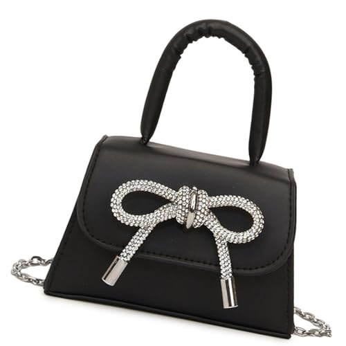 amangul Mode Kleine Handtasche Crossbody Bags Mit Bowknot Detail Feste Farbe PU Leder Square Umhängetasche Für Frauen Crossbody Tasche von amangul