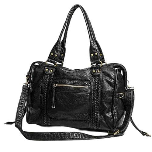 amangul PU Leder Crossbody Taschen Vintage Umhängetasche Lässige Geräumige Handtasche Für Modische Profis Und Musikfestivals Funktionaler Modetasche von amangul