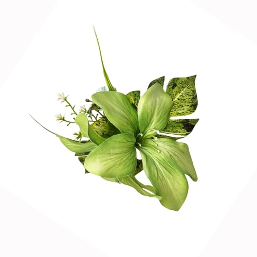 amangul Realistische künstliche Lilien, Haarspange, elegante Seitenclip für Hochzeiten, Partys, leichtes Blumen-Haarnadel-Zubehör (grün) von amangul