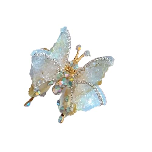 amangul Schmetterlings-Haarspange für Mädchen, elegante bewegliche Flügel-Haarspangen mit glitzernden Strasssteinen, Gelb von amangul