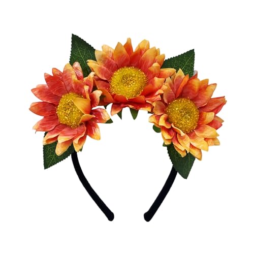 amangul Sonnenblumen-Stirnband, Blumenkronstück für Damen und Teenager, Haarschmuck für Partys und Musikfestivals (Farbe 4) von amangul