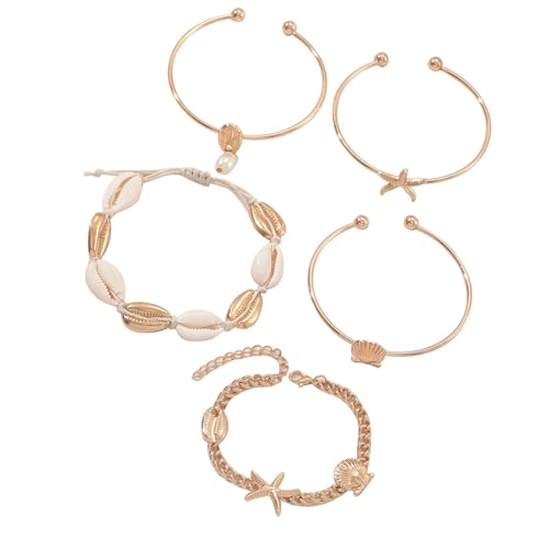 amangul Stapelbare Shell Armreifen Einstellbare Stapelbare Armband Strand Schmuck Heiße Armband Für Mode Frauen Strand Schmuck von amangul