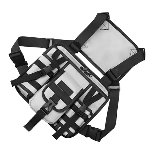 amangul Tacticals Chest Rigs Sporttasche Damen Herren Geschirr Chest Rigs Brusttasche Große Kapazität Holster Weste Rigs für Outdoor, grau, 28*5*24cm von amangul