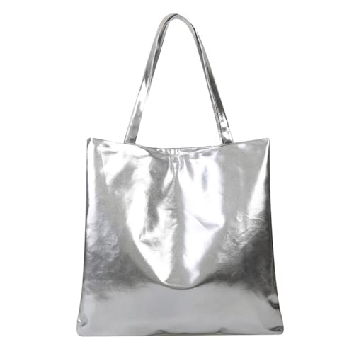 amangul Trendige Schultertasche in Bonbonfarben, stilvolle und funktionale Handtasche für modebewusste Einzelpersonen, silber, One Size von amangul