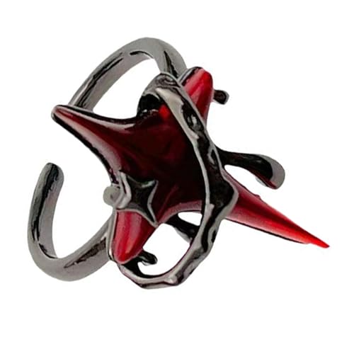 amangul Vintage Einstellbare Ringe Gothic Öffnungssternform Finger Open Legierung Textur Geeignet Für Verschiedene Anlässe Punk Stil Juwely von amangul