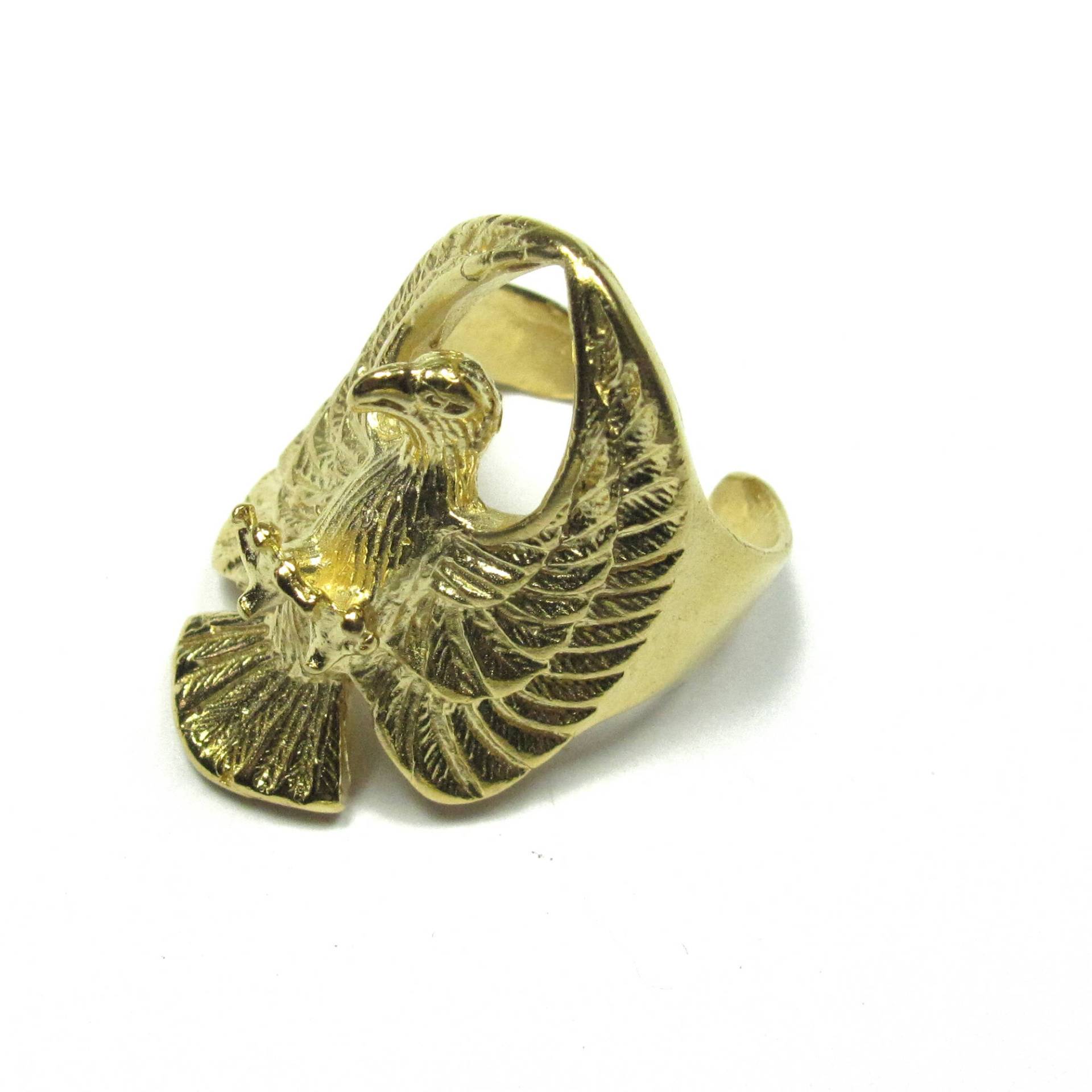 Classic Adler Motorrad Ring in 22K Gold Oder Silber von amariecostumes