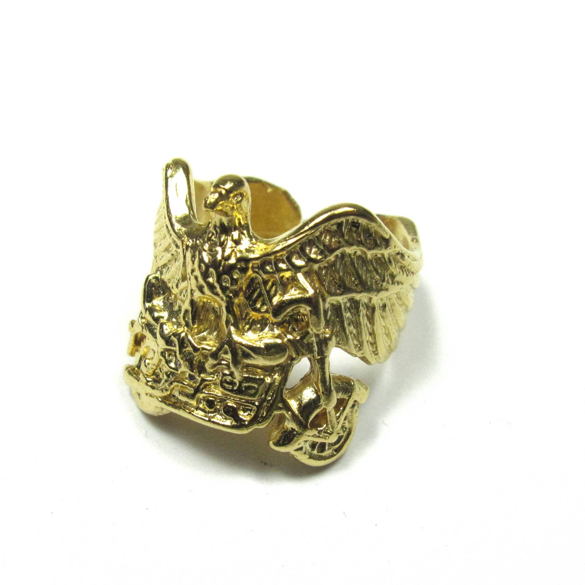 Classic Adler Motorrad Ring in 22K Gold Oder Silber von amariecostumes