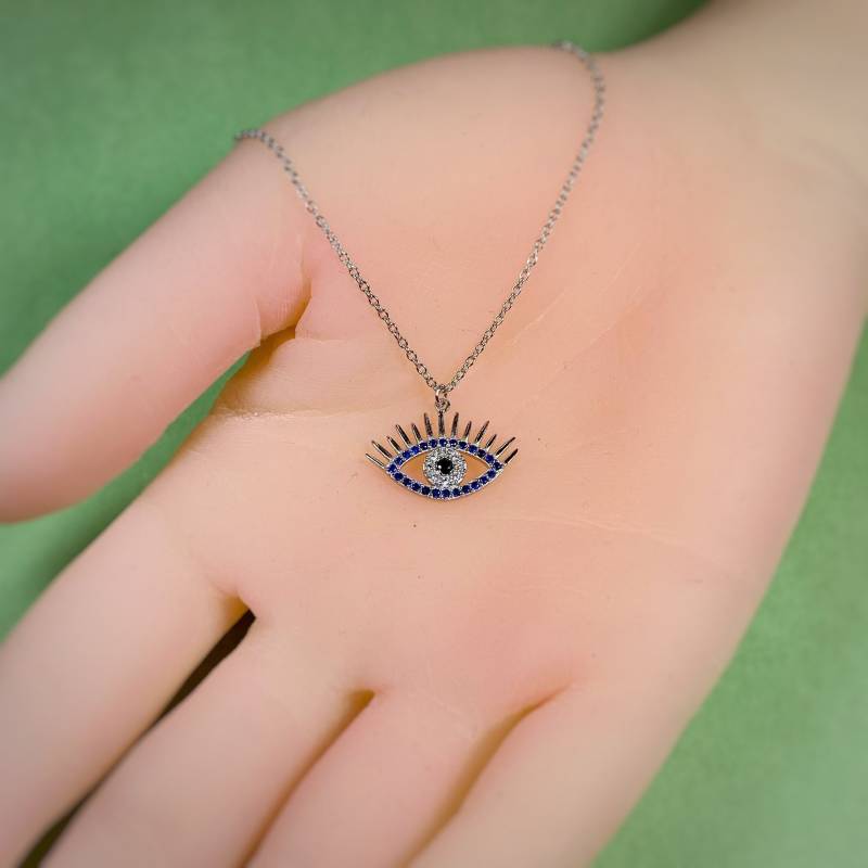 Evil Eye, Wimpern Anhänger, 925 Silber, Silber von amariecostumes