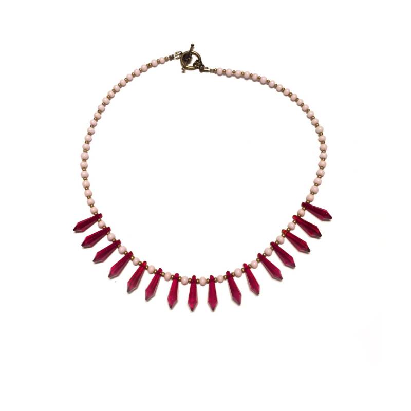 Rubin Und Rosa Quaste Kragen - Mittelalter Renaissance Tudor Elizabethan Inspiriert Mit Mermaid Princess Vibes von amariecostumes