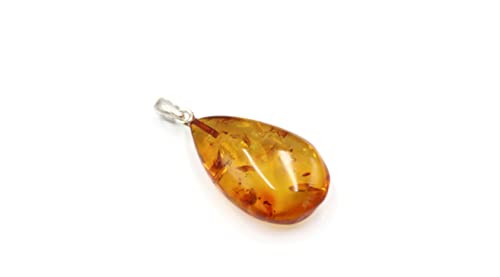 Bernstein Anhänger Cognac Farbe Mit 925 Sterling Silber Schleife | Baltischer Anhänger Halskette | Schmuck von amber-us