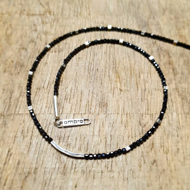 Halskette Turmalin Ambra Schmuck | Schwarz Fein Edelstein Schmuck Boho Silber Burma Individuell Ausgefallen Handgefertigt - Einfach Schön von ambraSchmuck