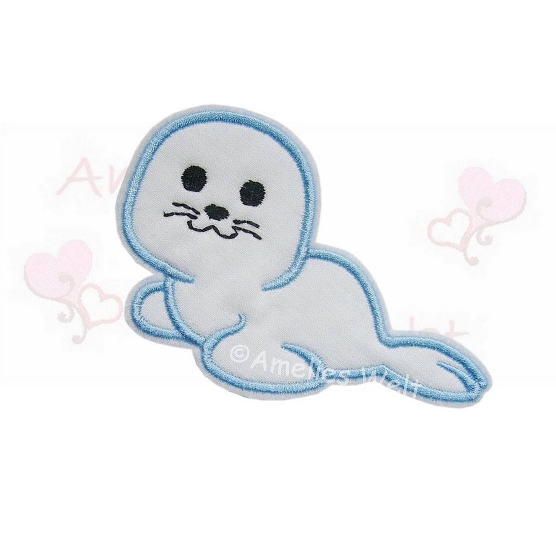 Applikation Aufnäher Robbe Stickerei in Hellblau Weiß Button Patch Flicken Für Kinder Babys Zur Schultüte Schulkind Einschulung Applikation Aufnäher Robbe Stickerei in Hellblau Weiß Button Patch Flicken Für Kinder Babys Zur Schultüte Schulkind Einschulung von ameliesweltstickt