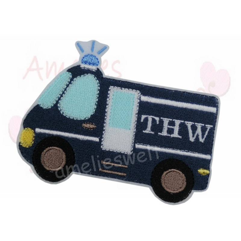 Applikation Aufnäher Thw Bus Flicken Patch Gestickt Stickerei Zur Einschulung Schultüte Jungen Auto von ameliesweltstickt
