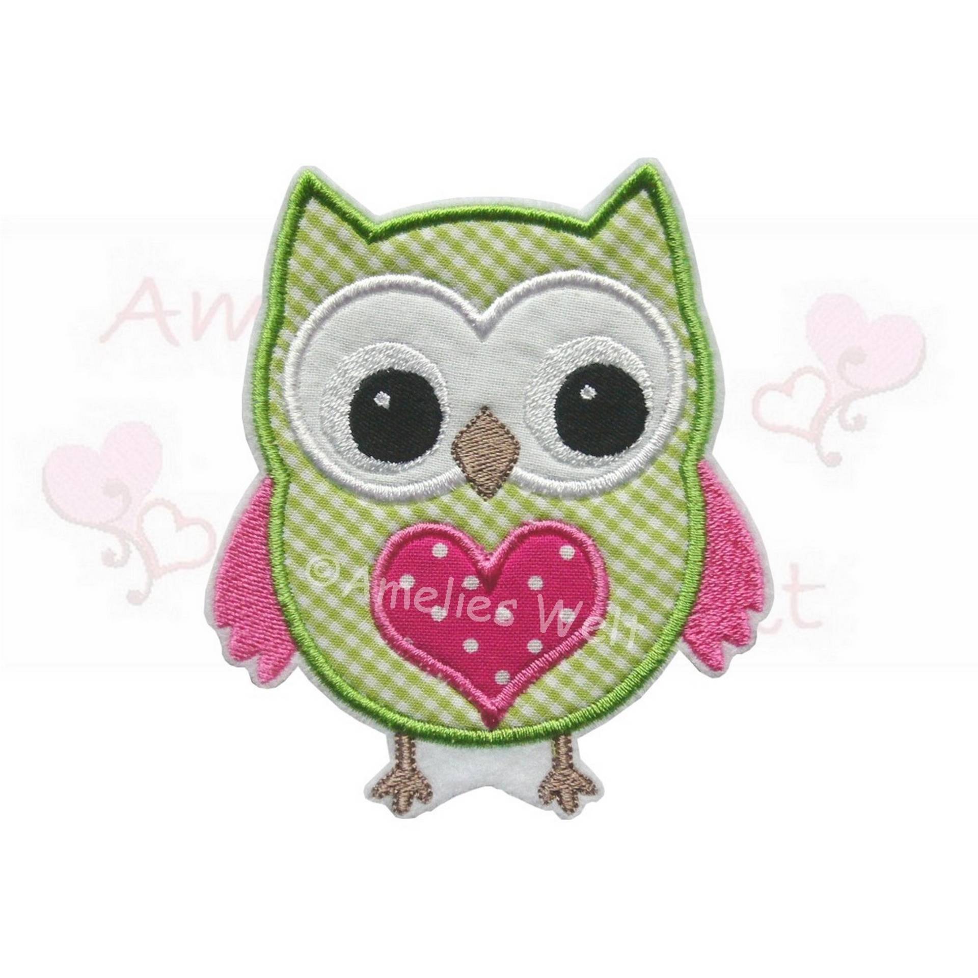 Applikation Eule in Grün Pink Aufnäher Patch Stoffapplikation Für Kinder Uhu Kautz Owl Bügelbild Gestickt Applikation Eule in Grün Pink Aufnäher Patch Stoffapplikation Für Kinder Uhu Kautz Owl Bügelbild Gestickt von ameliesweltstickt