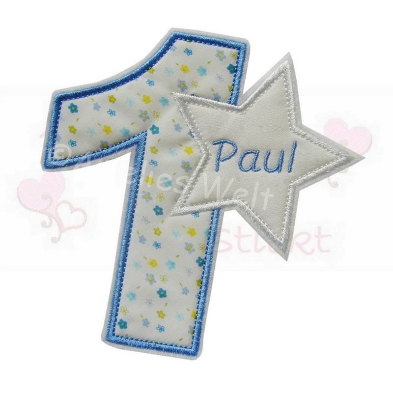 Applikation Große Geburtstags Zahl Mit Namen 1 Bis 9 in Hellblau Weiß Aufnäher Für Kinder Jungen Patch Gestickt Applikation Große Geburtstags Zahl Mit Namen 1 Bis 9 in Hellblau Weiß Aufnäher Für Kinder Jungen Patch Gestickt von ameliesweltstickt