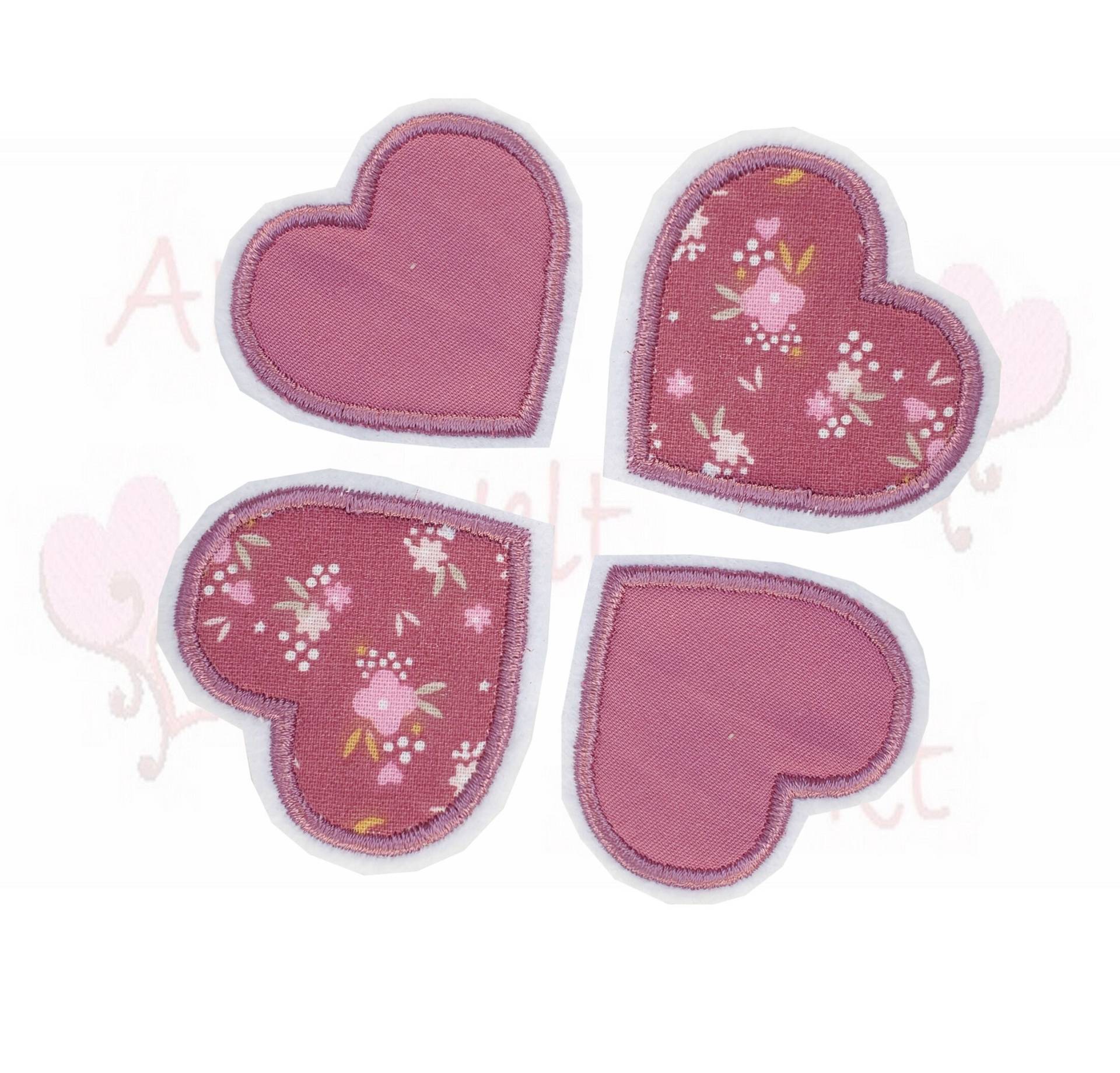 Aufnäher Applikation 4 X Herze Im Set in Beere Mauve Blumen Patch Button Filz Gestickt Schultüte Zuckertüte Schulkind Mädchen Aufnäher Applikation 4 X Herze Im Set in Beere Mauve Blumen Patch Button Filz Gestickt Schultüte Zuckertüte Schulkind Mädchen von ameliesweltstickt