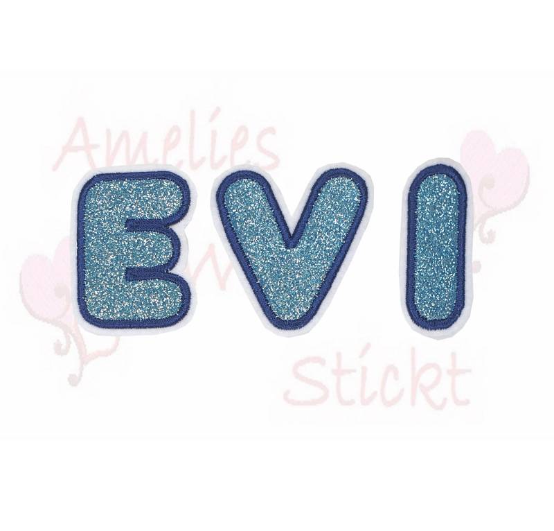 Aufnäher Applikation Buchstaben Name Aus Glitzerstoff Handmade Filz Flicken Patch Button Schulkind Schultüte Zuckertüte Mädchen Jungen von ameliesweltstickt