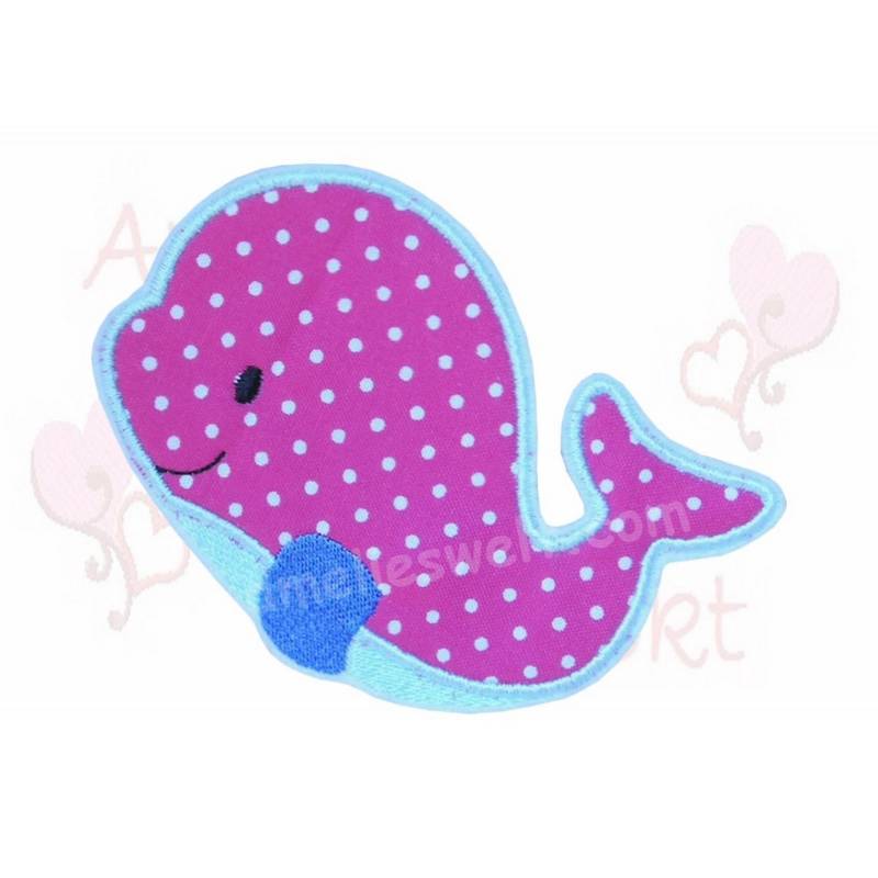 Aufnäher Applikation Gestickter Wal in Pink Für Mädchen Patch Stickerei Flicken von ameliesweltstickt