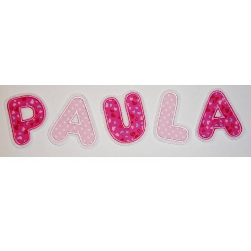 Aufnäher Buchstabe Name Applikation Stoffbuchstabe Mädchen Baby Kinder Patches Als Geschenk Zur Schultüte Schulkind Geburtstag Geburt von ameliesweltstickt