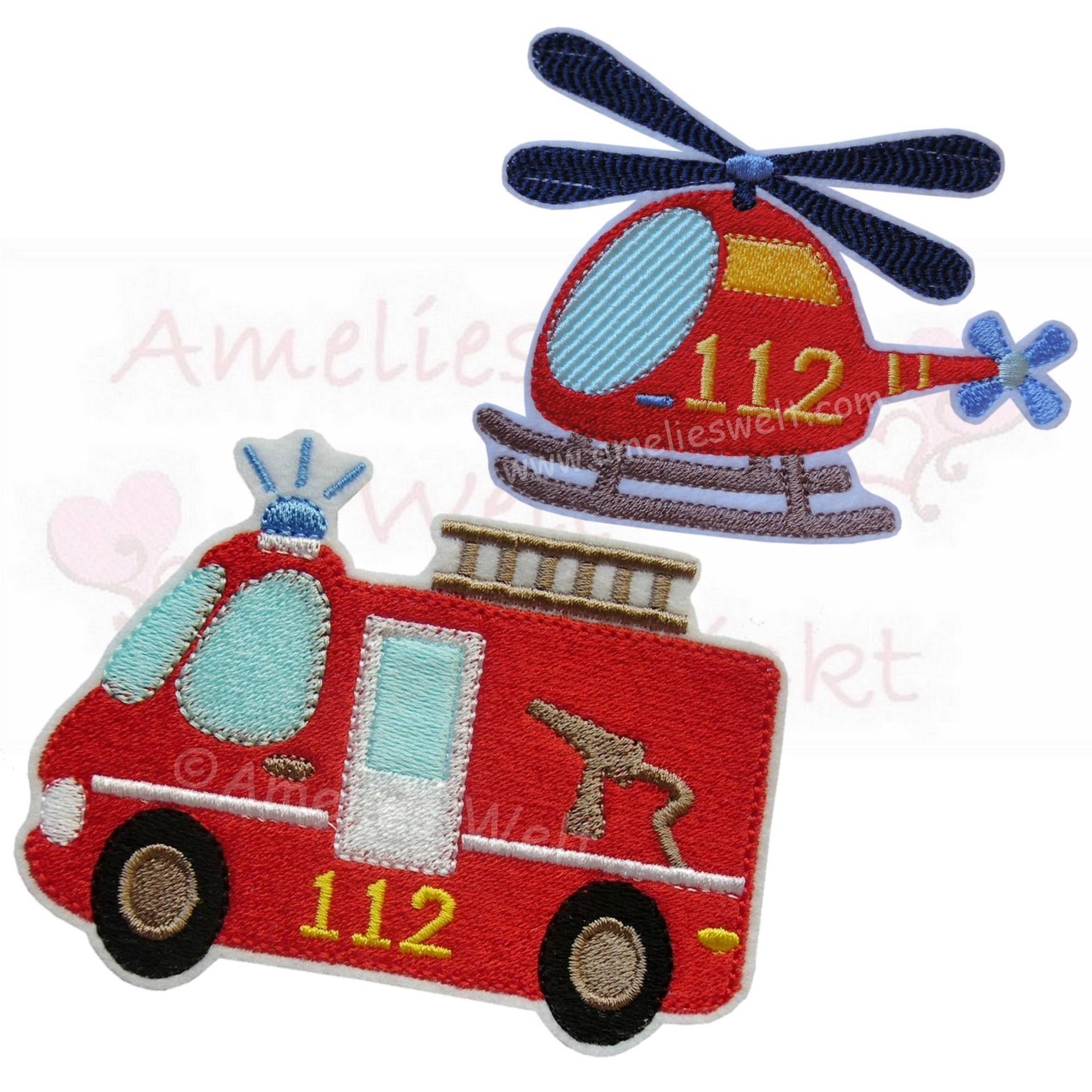 Aufnäher Bügelbild Feuerwehr Bus Und Hubschrauber Im Set Feuerwehrauto Applikation Gestickt Flicken Patch Für Kinder Aufnäher Bügelbild Feuerwehr Bus Und Hubschrauber Im Set Feuerwehrauto Applikation Gestickt Flicken Patch Für Kinder von ameliesweltstickt
