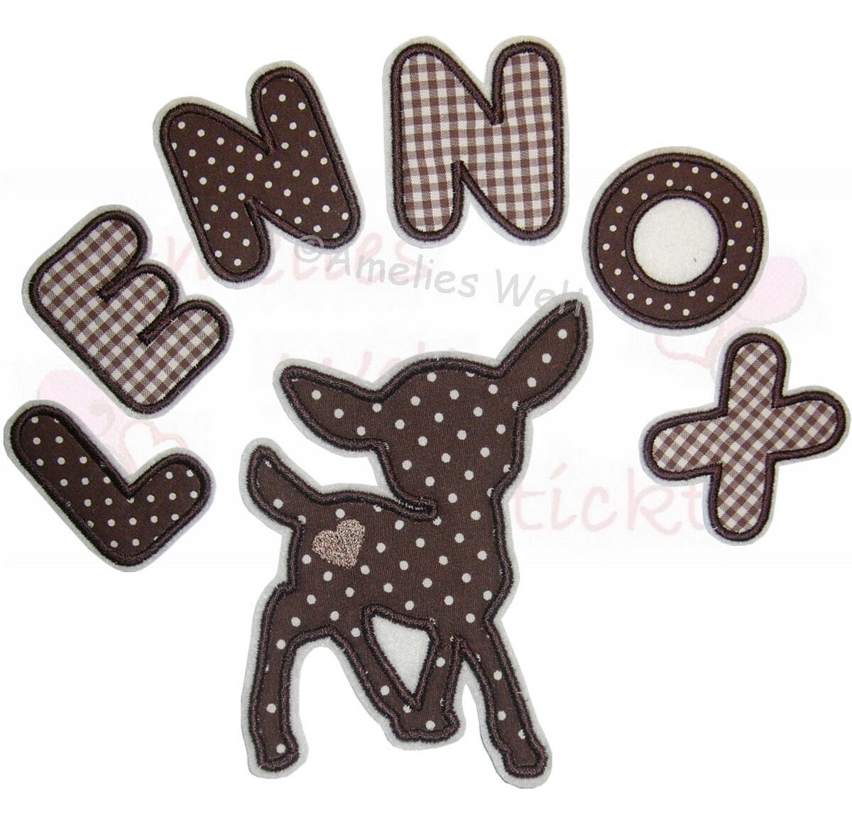 Aufnäher Reh Und Buchstabe Im Set Gestickt Applikation Patch Flicken Handmade Aufnäher Reh Und Buchstabe Im Set Gestickt Applikation Patch Flicken Handmade von ameliesweltstickt