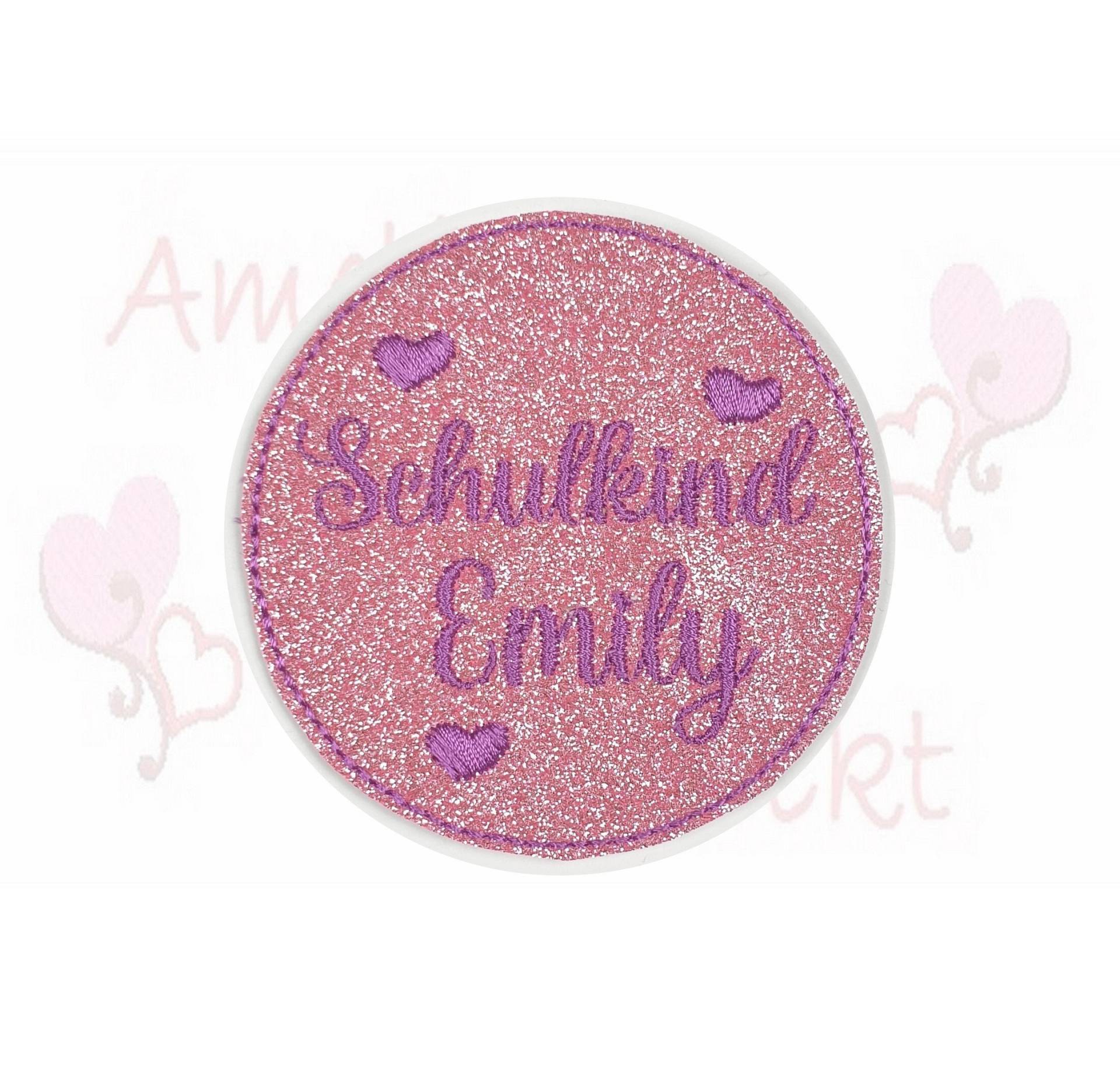 Aufnäher Schulkind Patch Mit Name in Glitzer Gestickt Applikation Bügelbild Für Mädchen Schultüte Handmade Aufnäher Schulkind Patch Mit Name in Glitzer Gestickt Applikation Bügelbild Für Mädchen Schultüte Handmade von ameliesweltstickt
