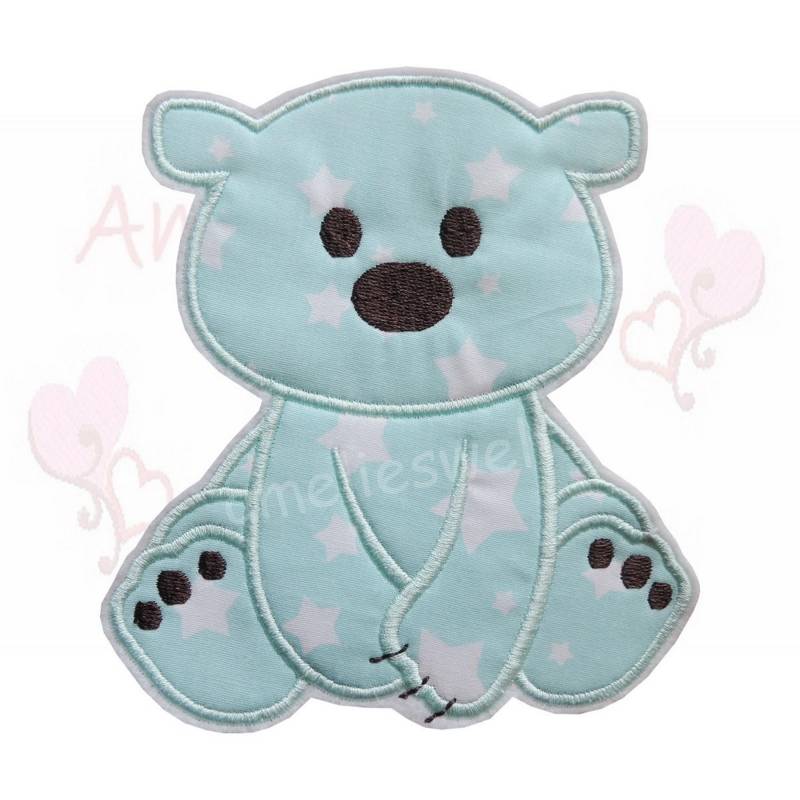 Bär Groß Aufnäher Applikation Gestickt Flicken Patch Für Babys Kinder Zur Einschulung Schultüte Jungen Und Mädchen von ameliesweltstickt