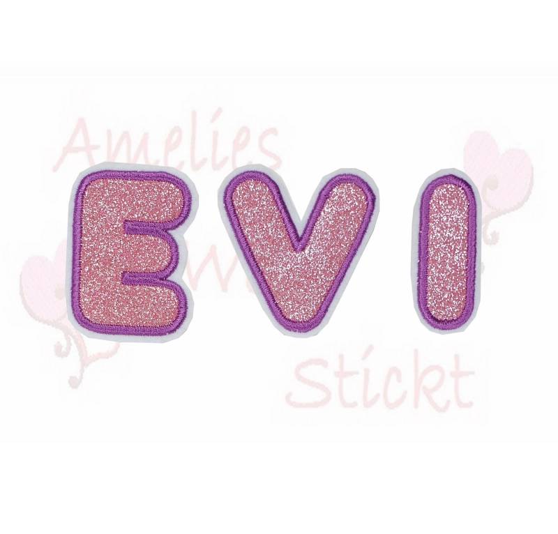Buchstaben Aus Glitzerstoff Aufnäher Applikation Bügelbild Patch Button Flicken Schulranzen Schultüte Zuckertüte Schulkind Mädchen Handmade von ameliesweltstickt